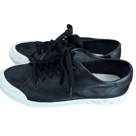 Rag & Bone‎ Standard Issue Black Leather Sneakers, Size 9, $225 Retail - Picture 2 of 6